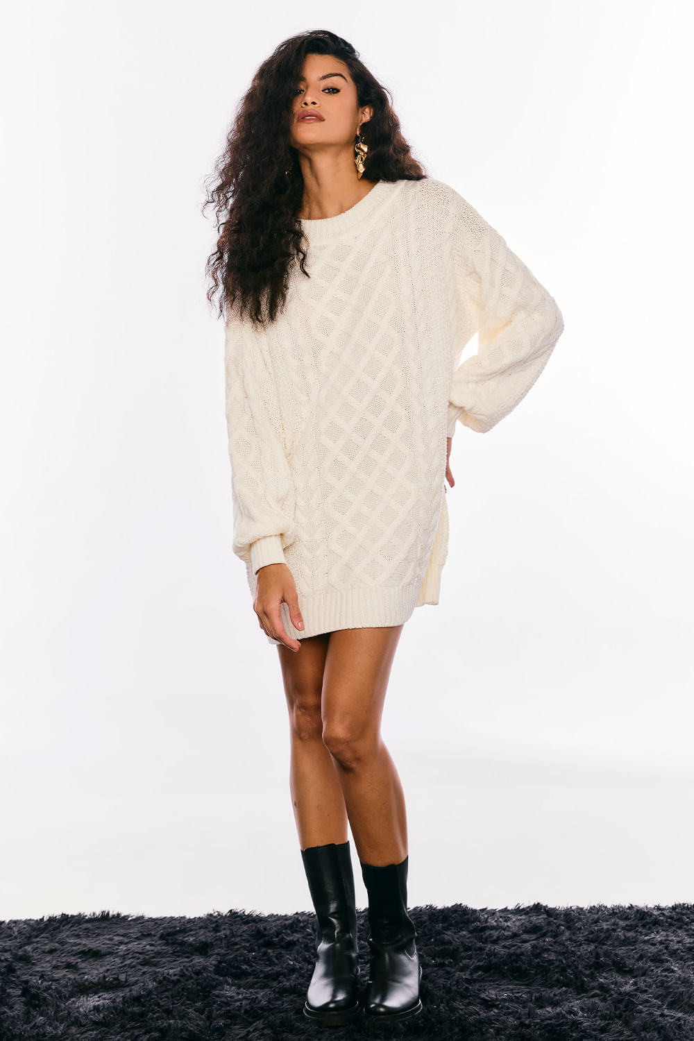Pullover Dress Tricot Antonela Off White