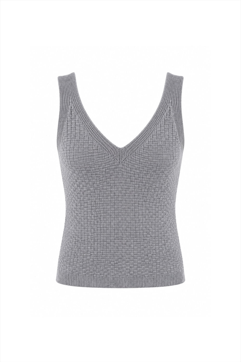 Regata Tricot Amora Cinza Mescla