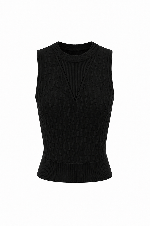 Regata Tricot Flora Preto