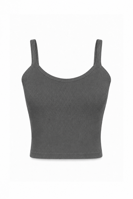 Regata Tricot Isa Cinza Chumbo