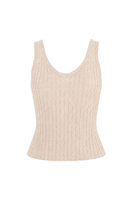 Regata Tricot Roberta Bege Areia