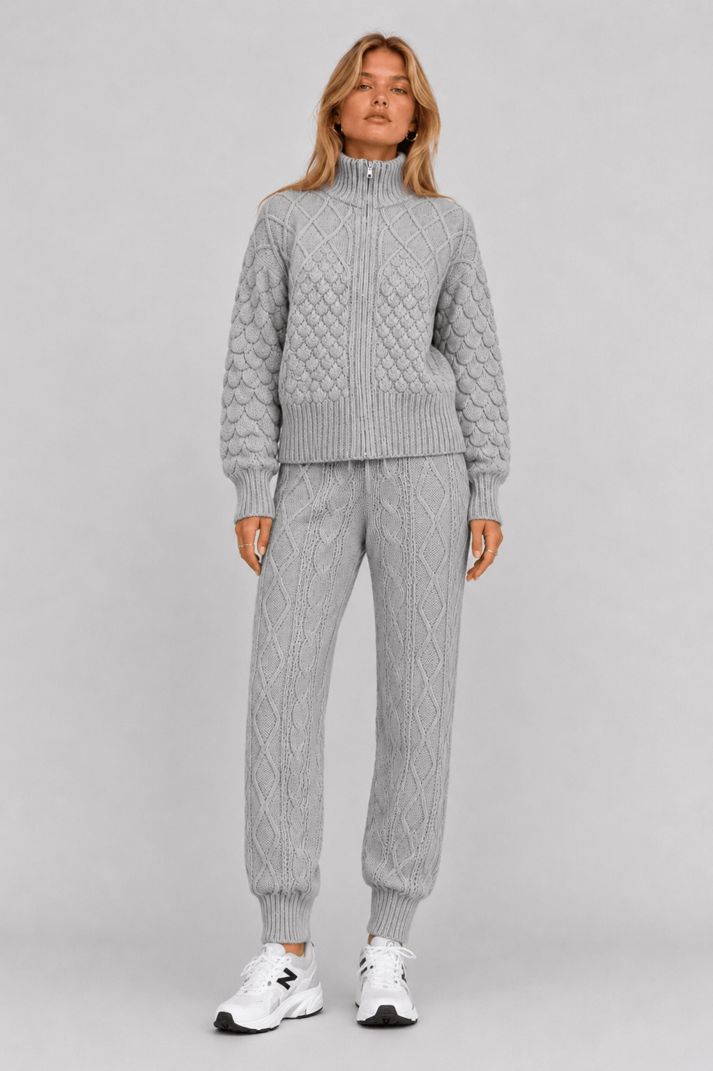 Calça Tricot Rose Cinza Mescla