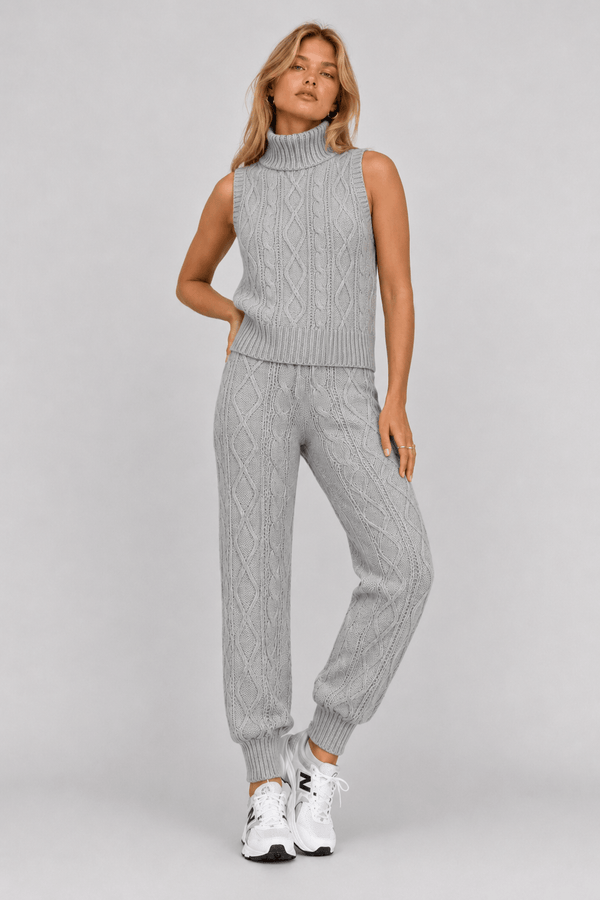 Colete Tricot Rose Cinza Mescla
