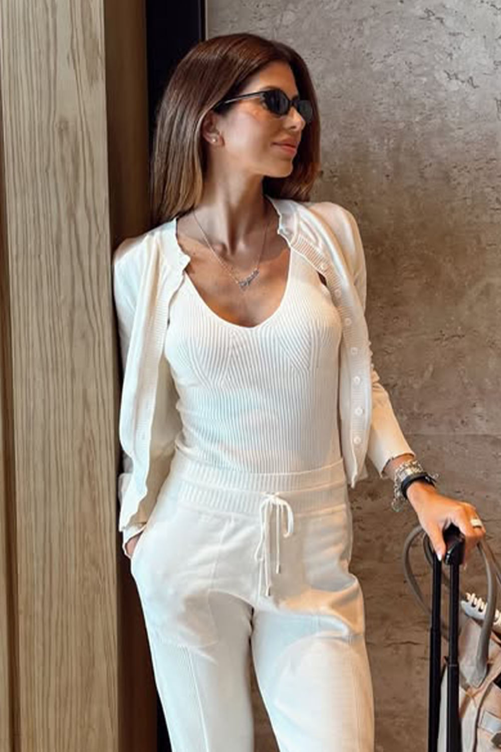 Regata Tricot Bia Branco Marfim