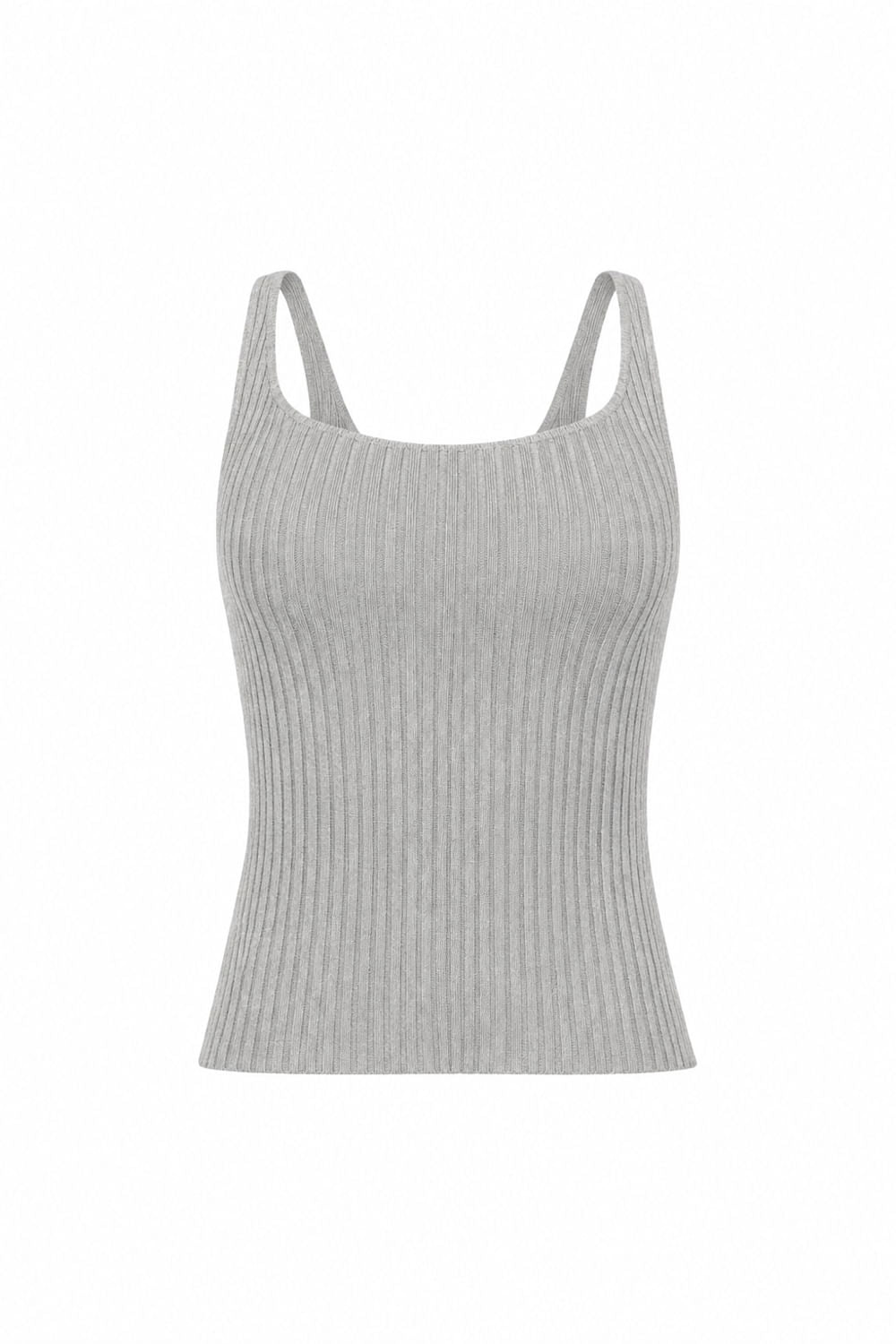 Regata Tricot Leila Eva Cinza Mescla