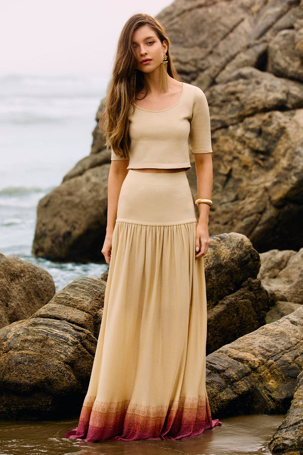Saia Tricot Midi Mariah Super Ivore