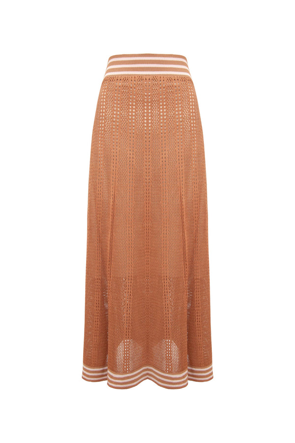 Saia Tricot Midi Alessandra Bege Latte