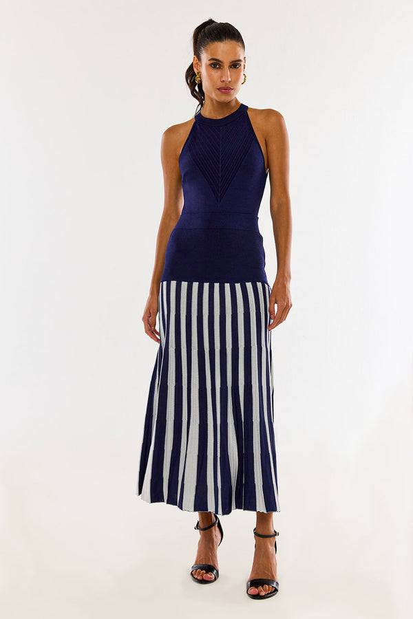 Saia Tricot Midi Natasha Dark Blue