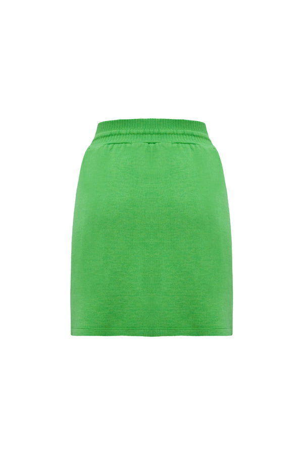 Saia Tricot Curta Retro Verde