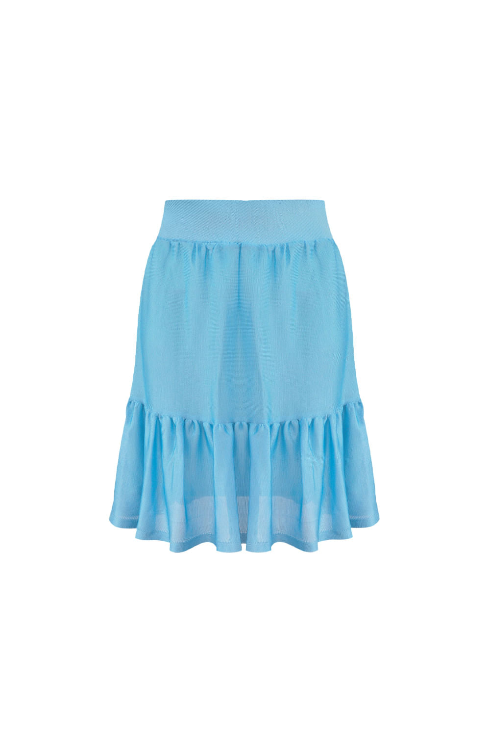 Saia Tricot Curta Alegra Azul Céu