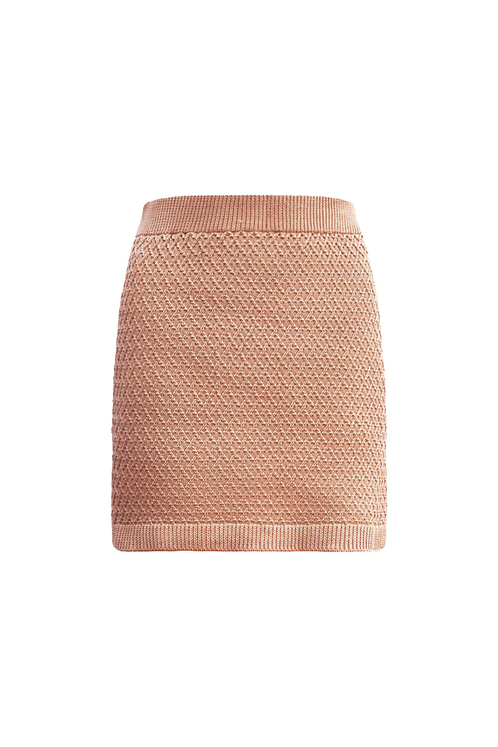 Saia Tricot Curta Carola Bege Perolado