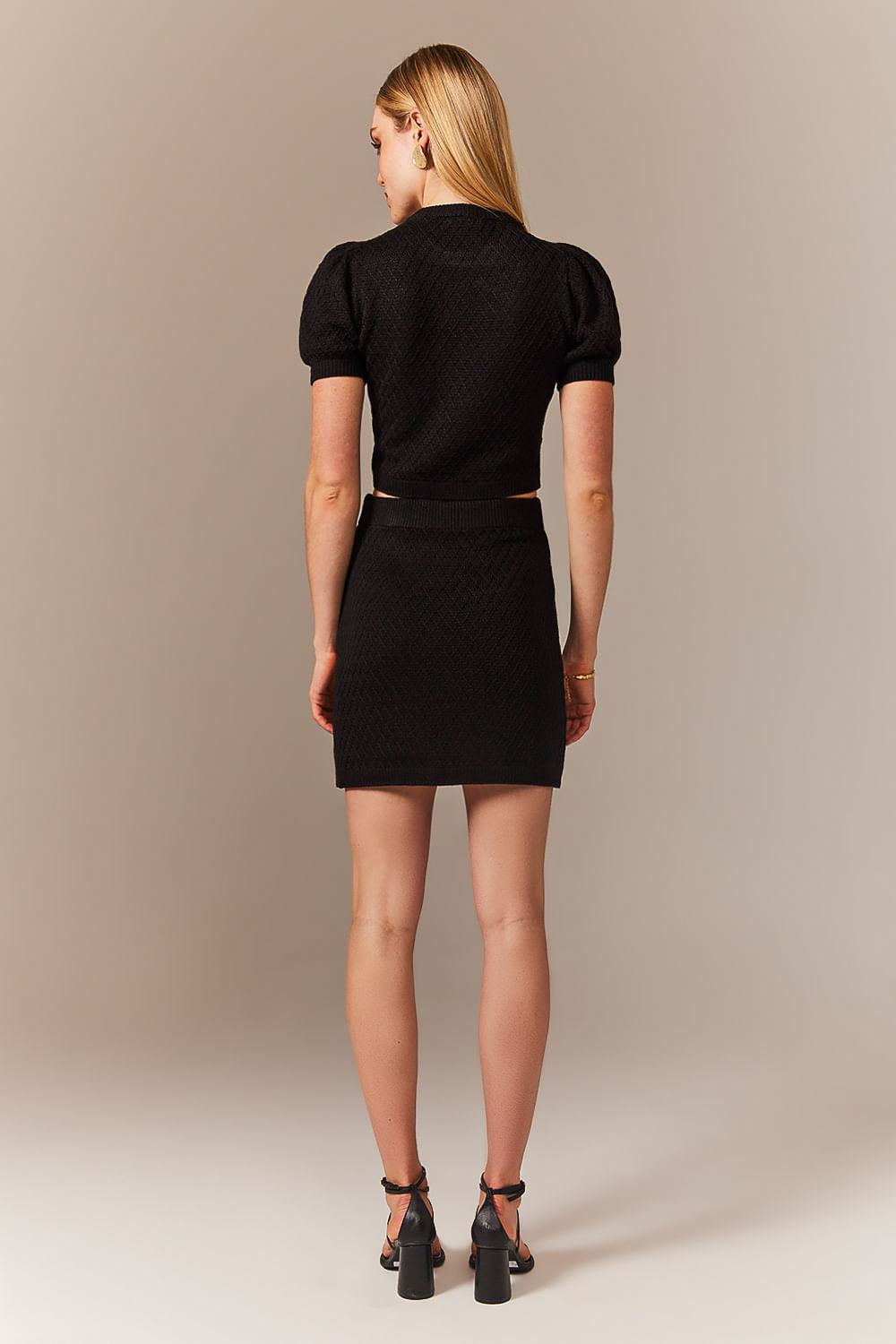 Saia Tricot Curta Carola Preto