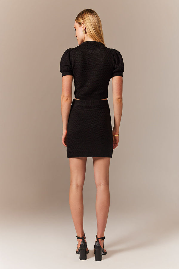 Saia Tricot Curta Carola Preto