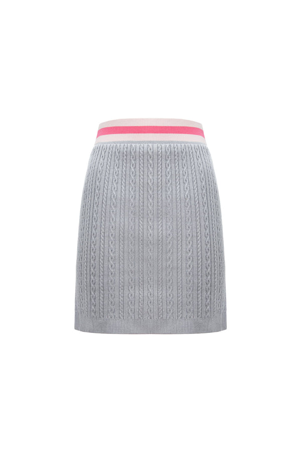 Conjunto Colete + Saia Curta Celina Cinza Claro