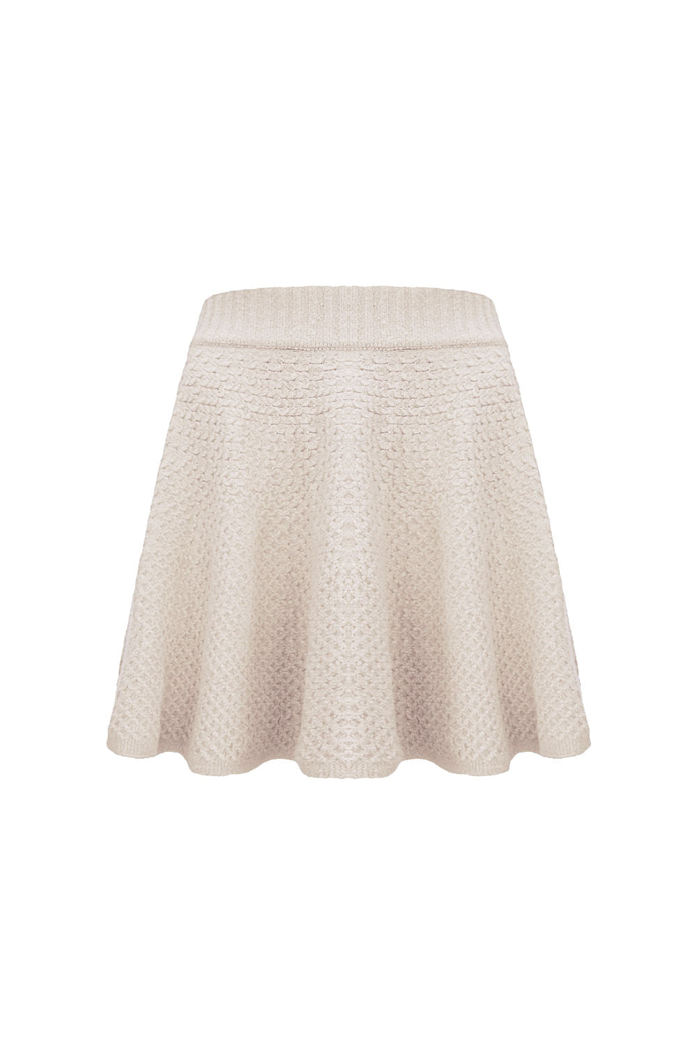Saia Tricot Curta Cherry Bege