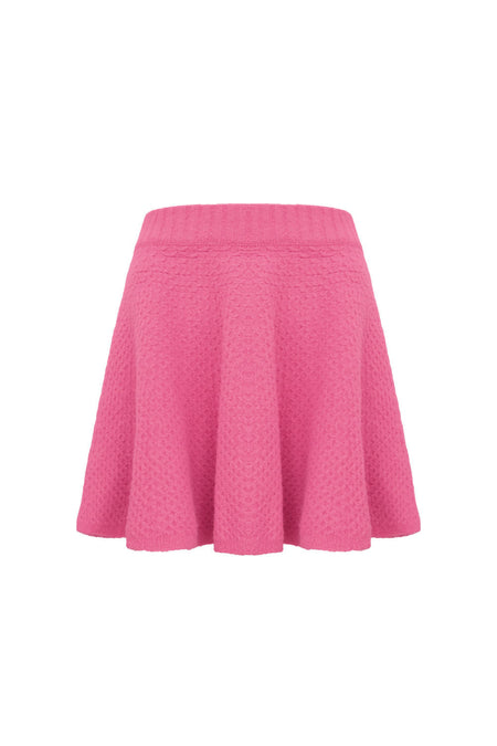 Conjunto Blusa Bloom + Saia Tricot Curta Cherry Rosa Penélope