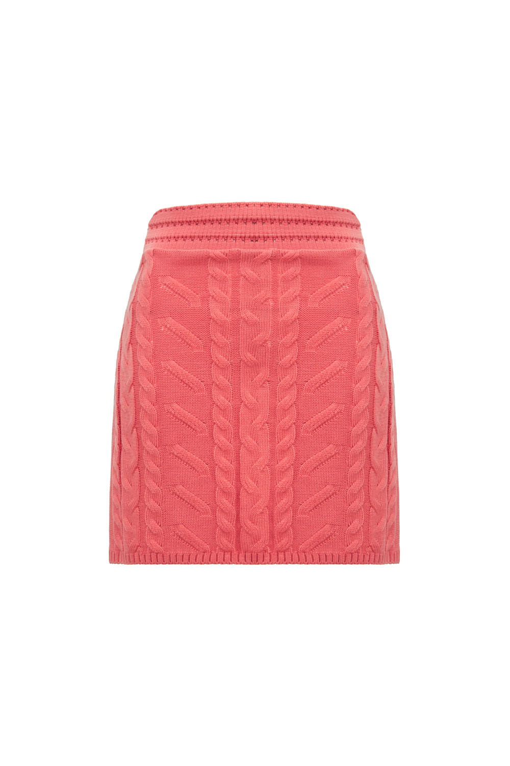Saia Tricot Curta Lidia Rosa Coral