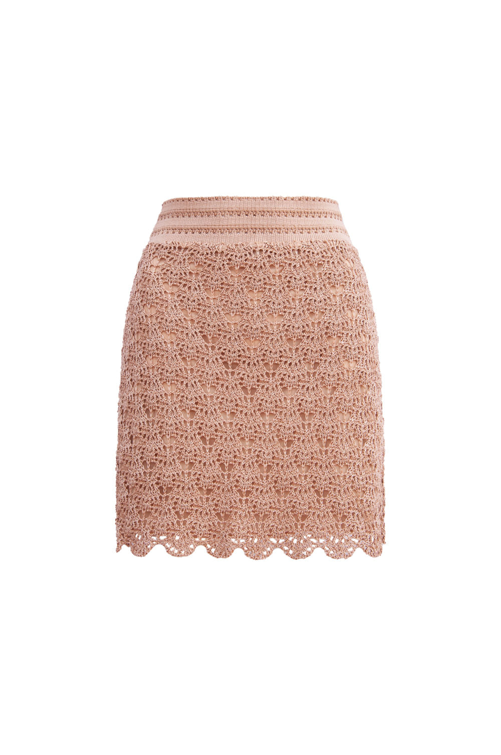 Saia Tricot Curta Mirabelle Bege Champagne