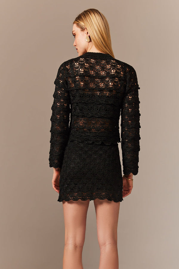 Saia Tricot Curta Mirabelle Preto