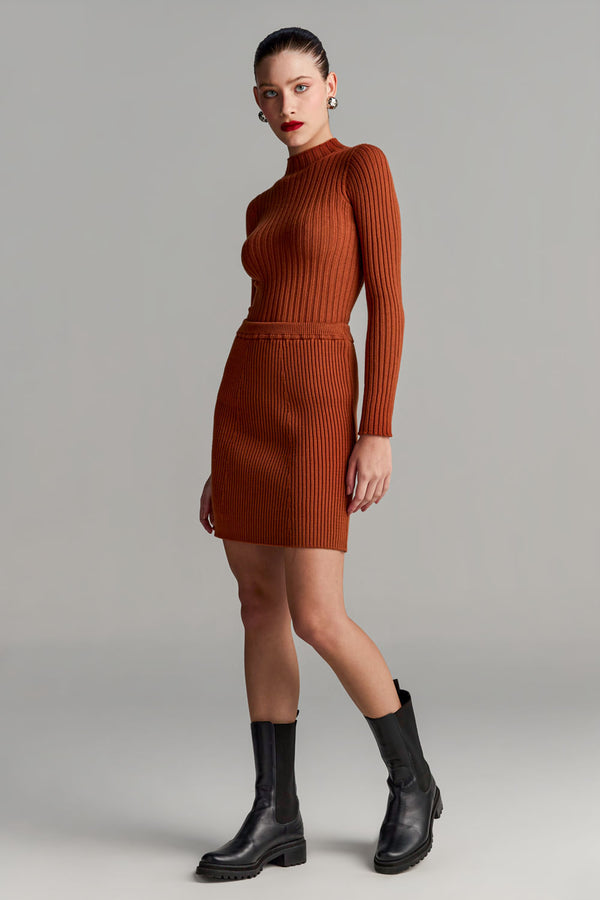 Saia Tricot Curta Miriam Caramelo