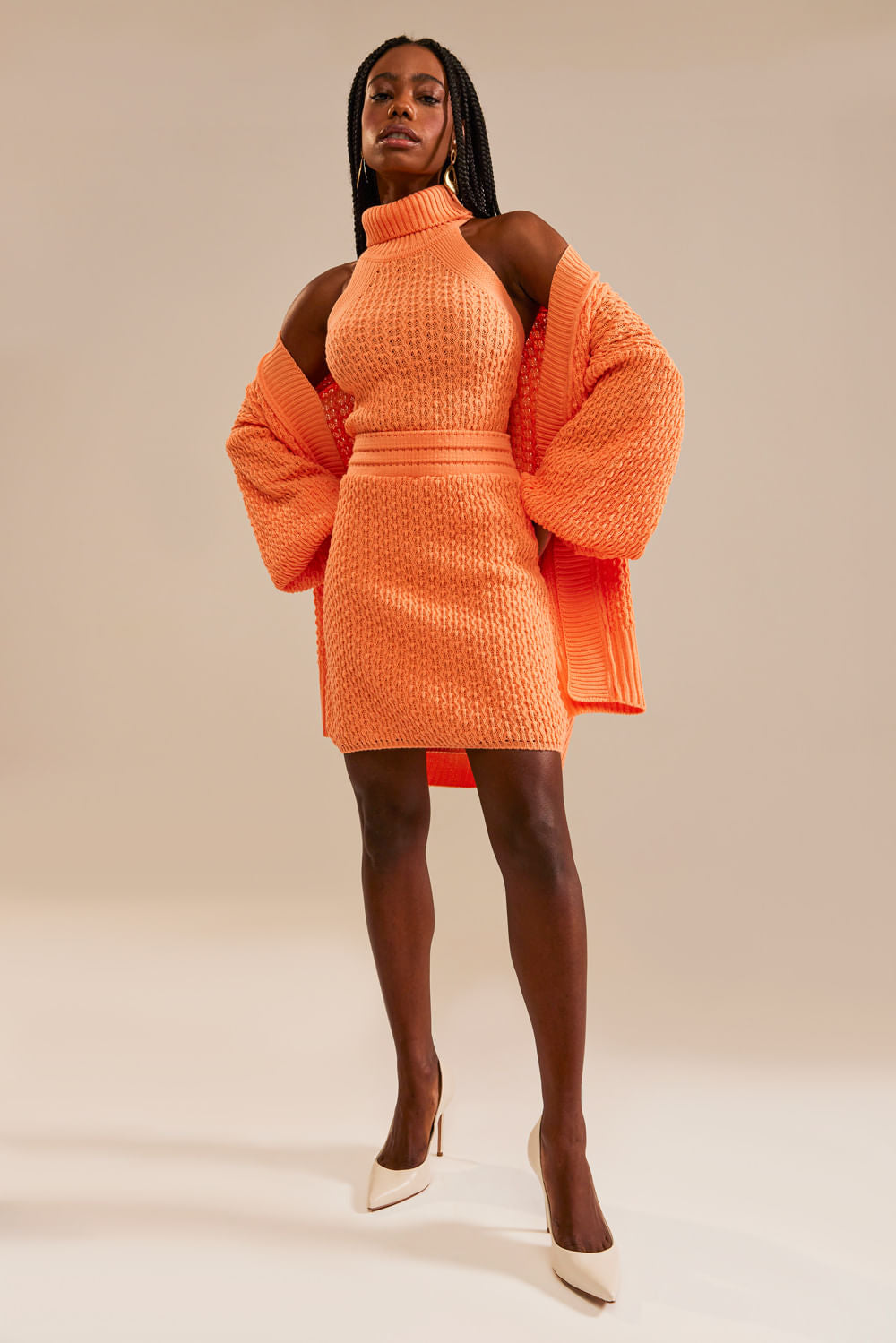 Conjunto Tricot Talita Laranja Turmeric
