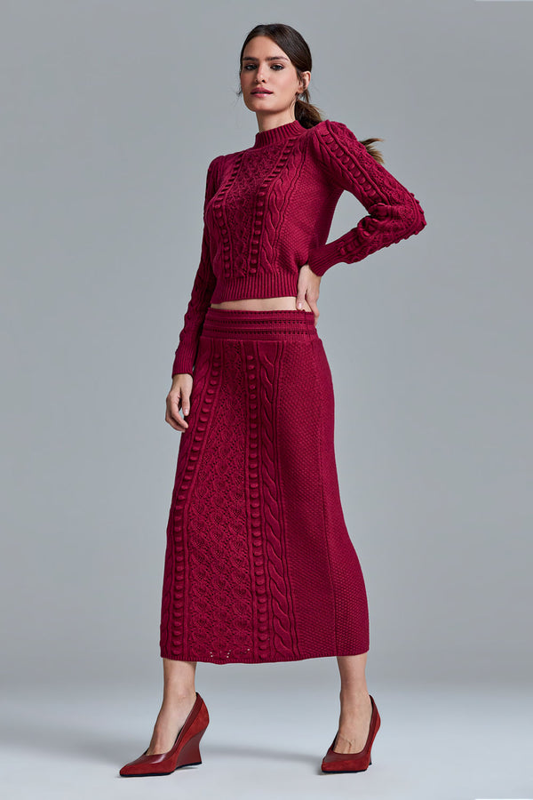 Saia Tricot Midi Georgea Red Cherry