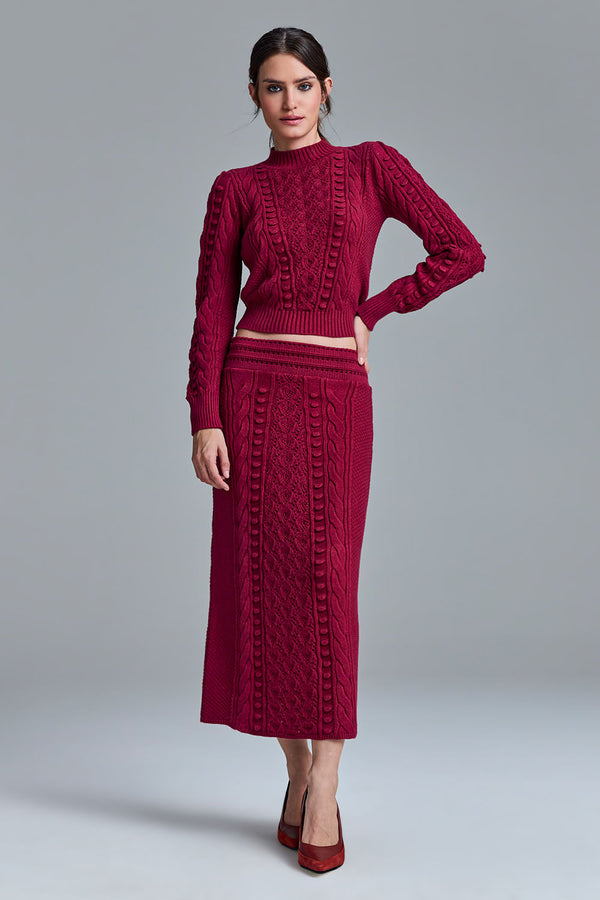 Saia Tricot Midi Georgea Red Cherry
