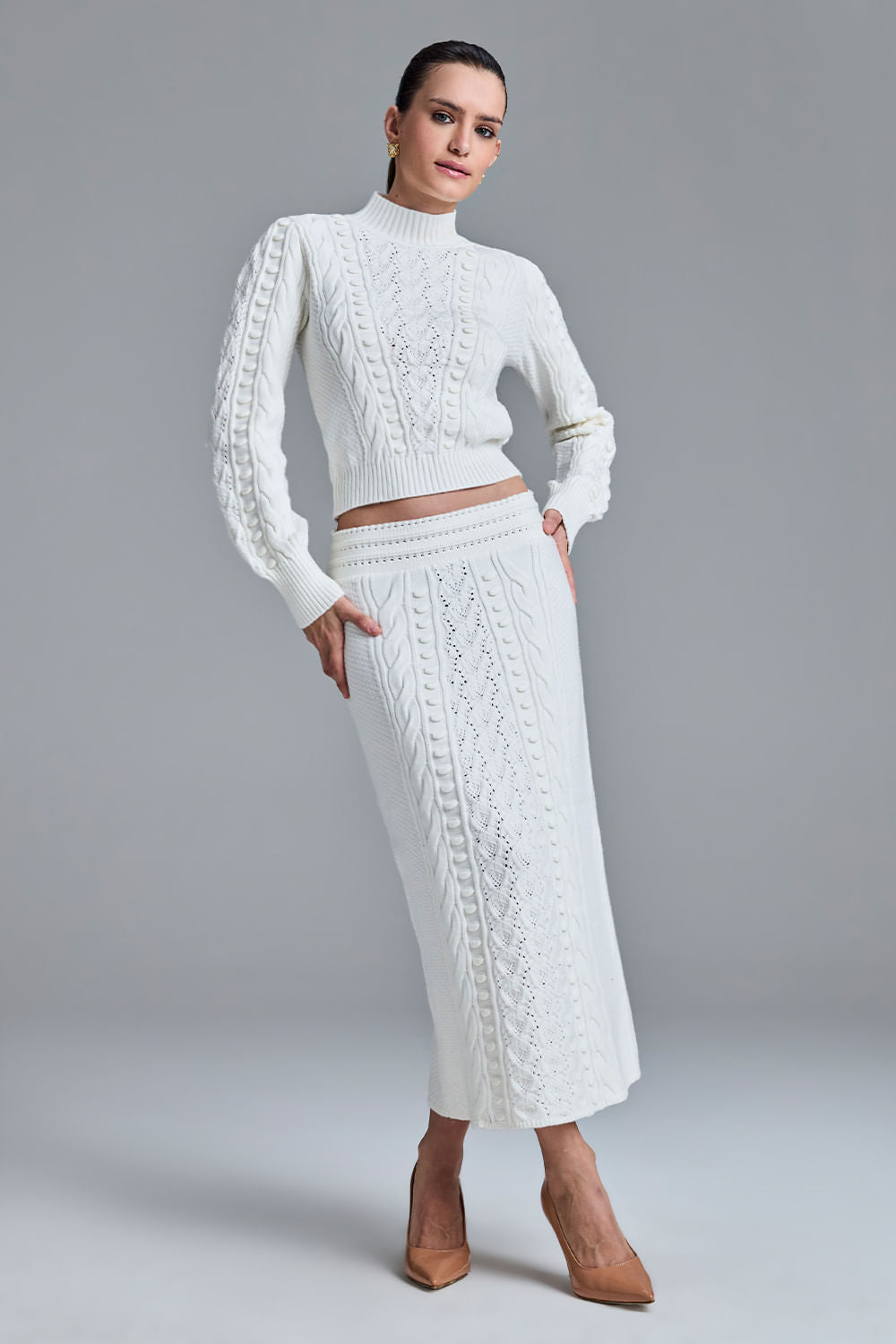 Saia Tricot Midi Georgea Off White
