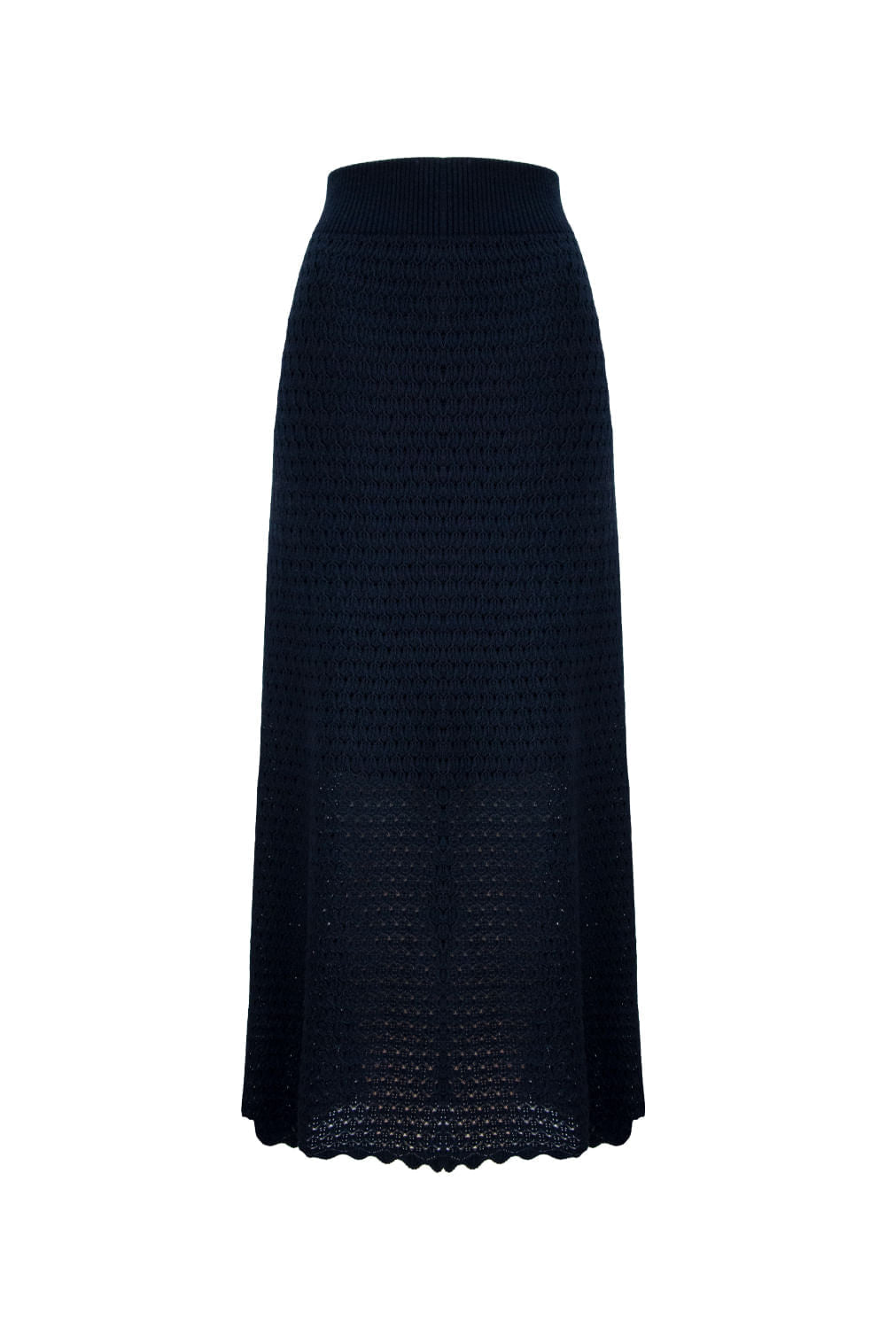 Saia Tricot Midi Helo Marinho