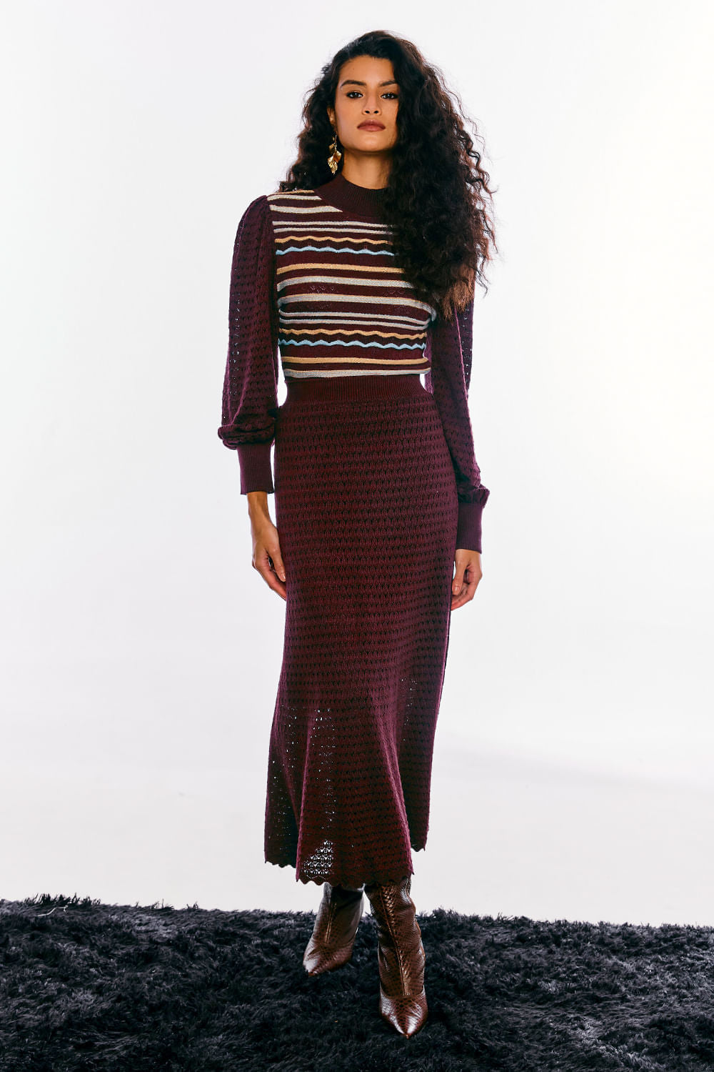Saia Tricot Midi Helo Trufa