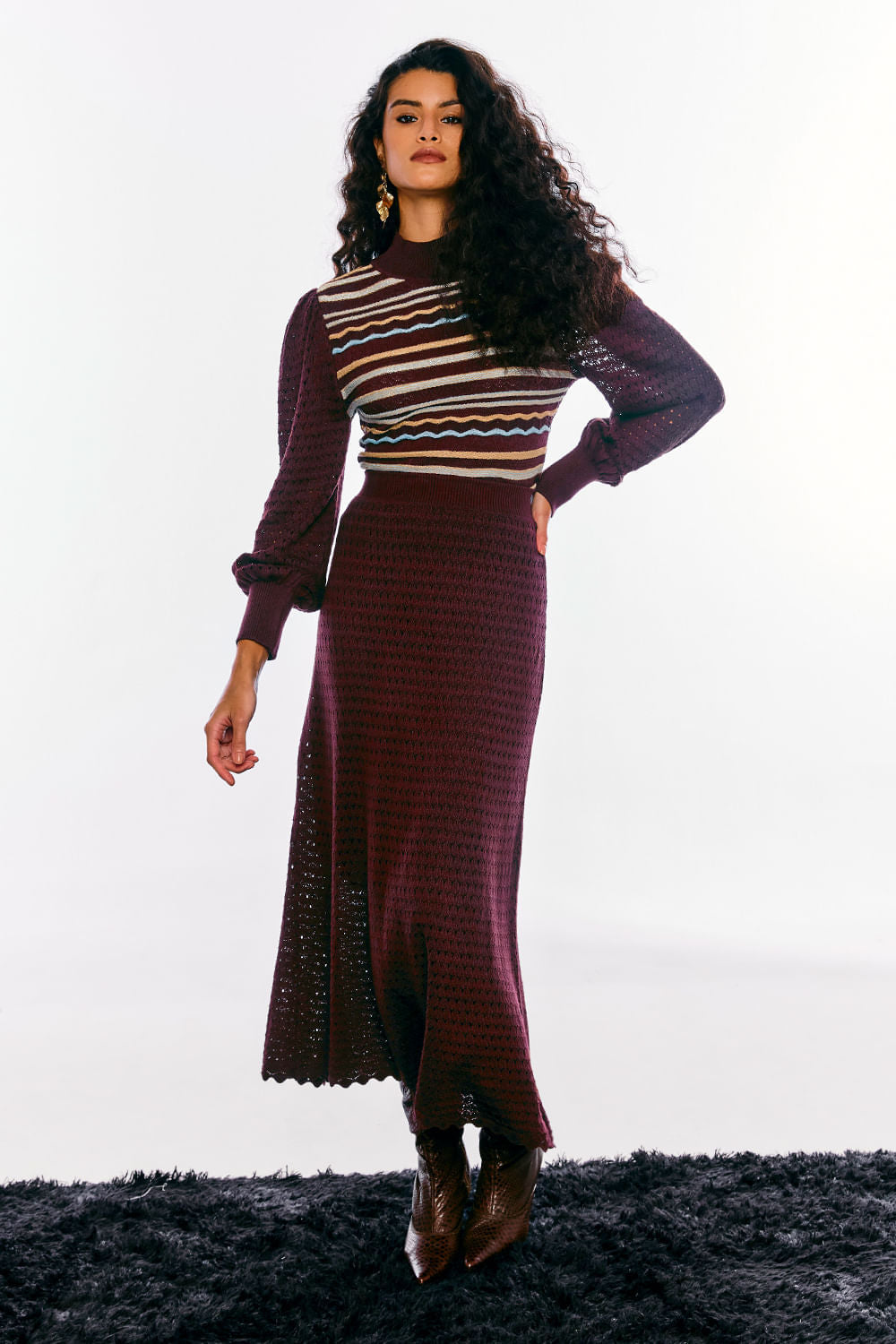 Saia Tricot Midi Helo Trufa