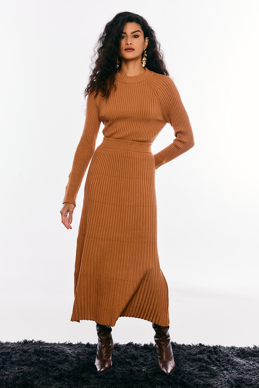 Saia Tricot Midi Ingrid Camel