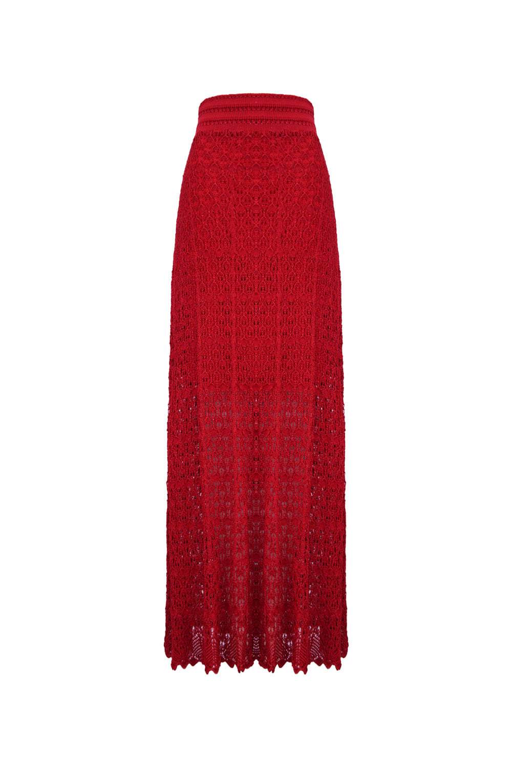 Saia Tricot Longa Gloria Vermelho Cherry