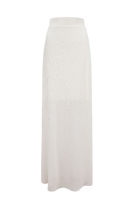 Saia Tricot Longa Tropical Off White