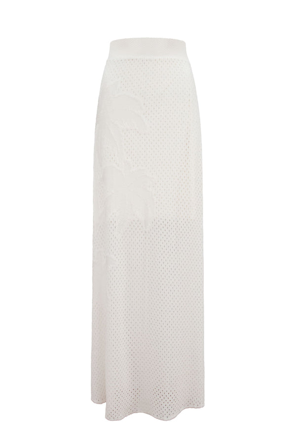 Saia Tricot Longa Tropical Off White
