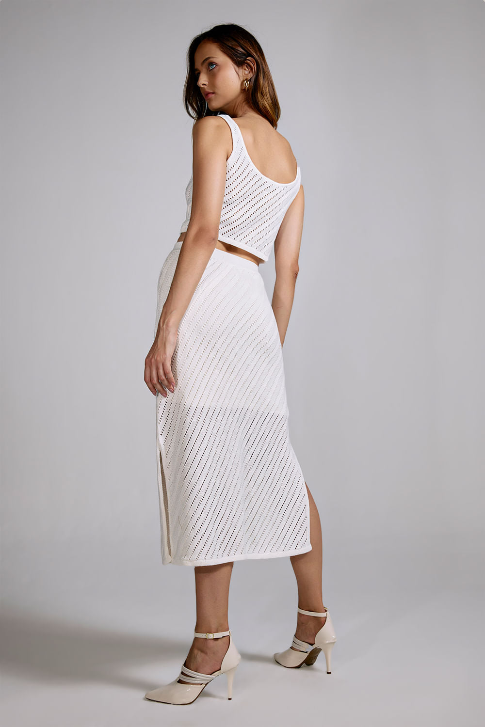 Saia Tricot Midi Martina Off White