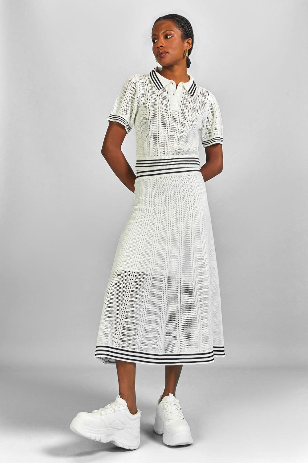 Saia Tricot Midi Alessandra Off White