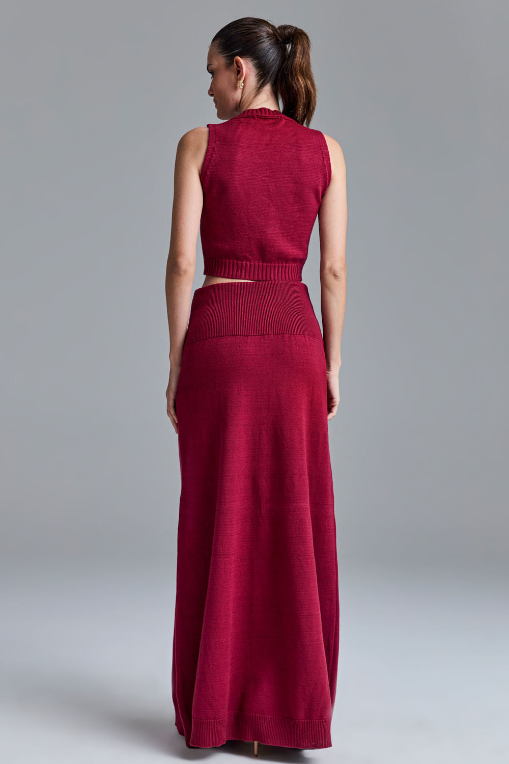 Conjunto Tricot Amira Red Cherry