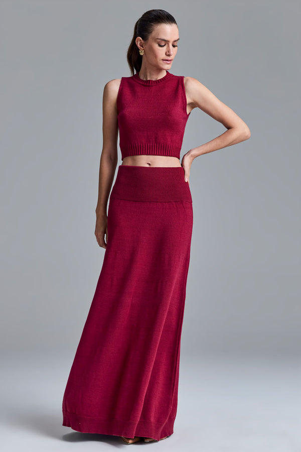 Conjunto Tricot Amira Red Cherry