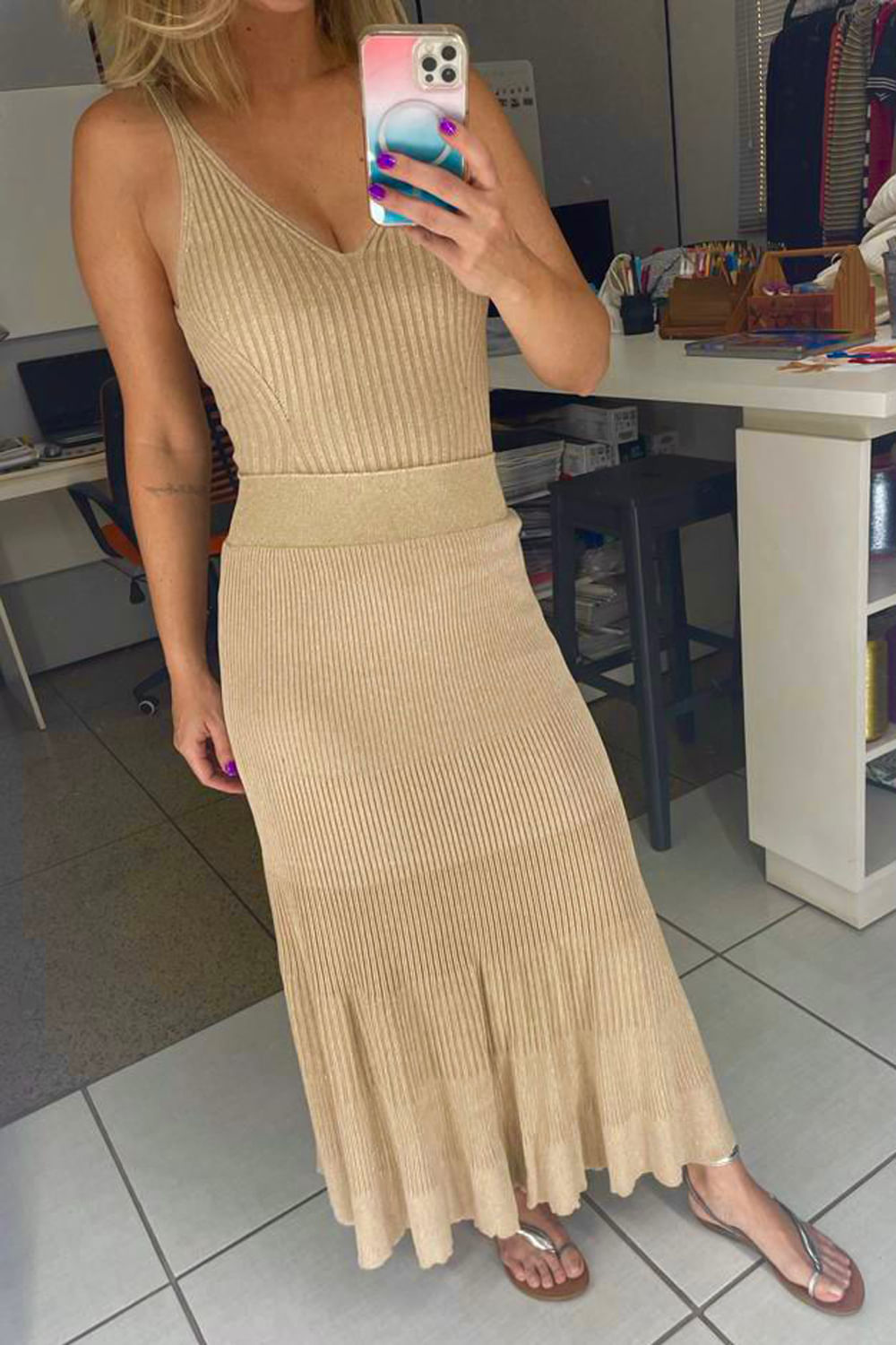 Saia Tricot Midi Andreia Dourado
