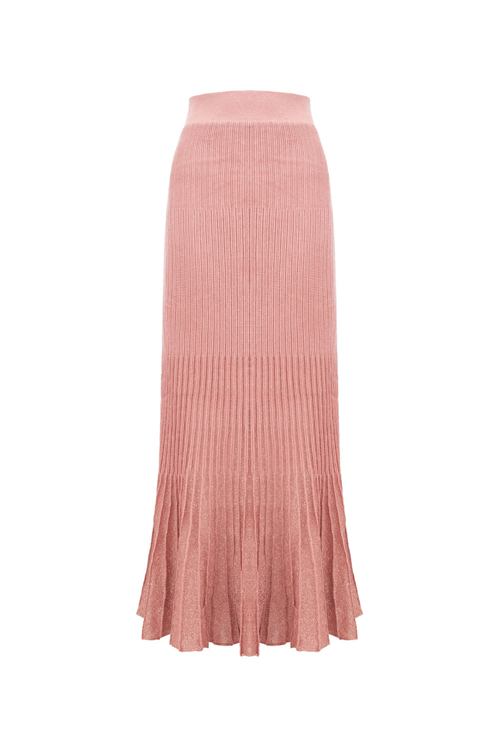 Saia Tricot Midi Ayla Rosa Chá