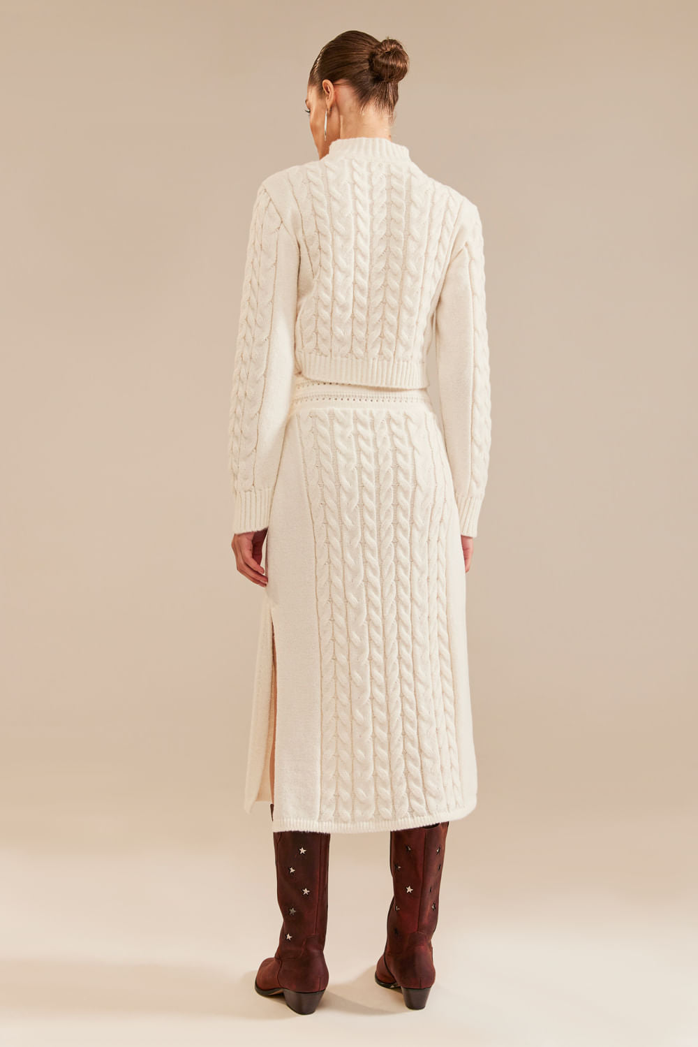 Saia Tricot Midi Bruna Off White