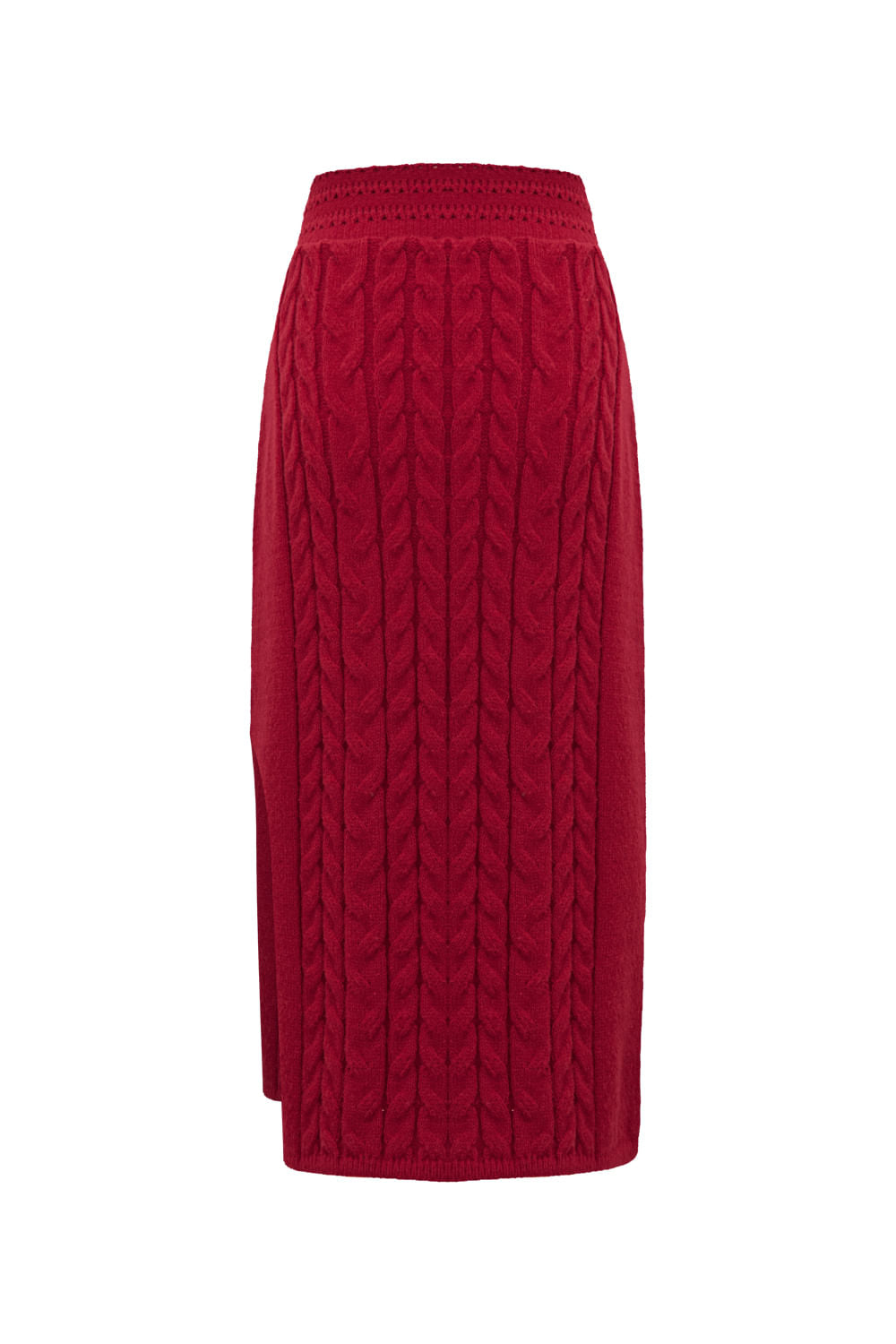 Saia Tricot Midi Bruna Vermelho Ruby