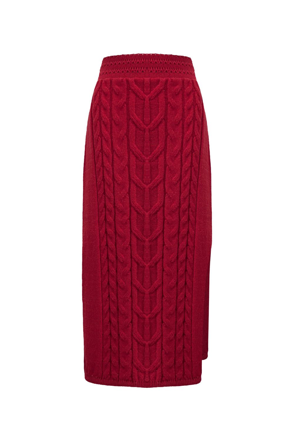 Saia Tricot Midi Bruna Vermelho Ruby