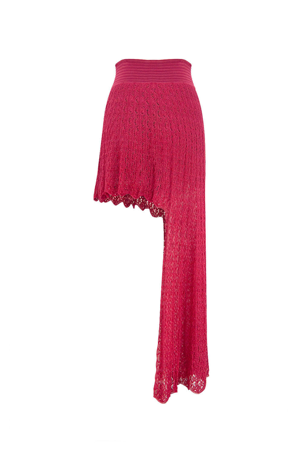 Saia Tricot Midi Dandara Rosa Hibisco