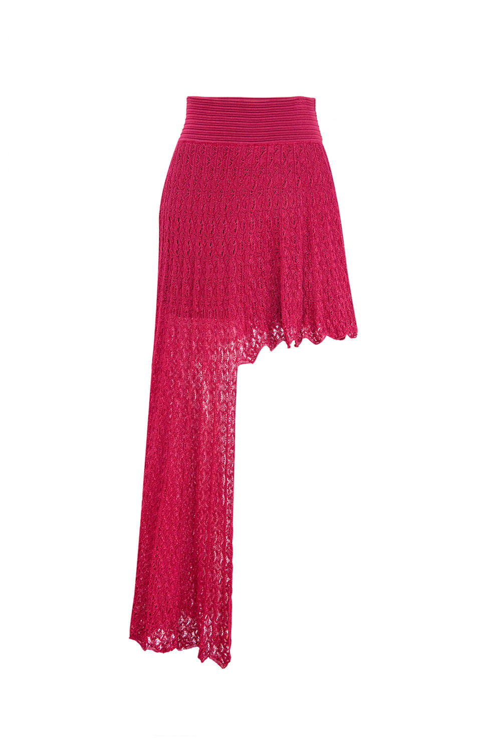 Saia Tricot Midi Dandara Rosa Hibisco