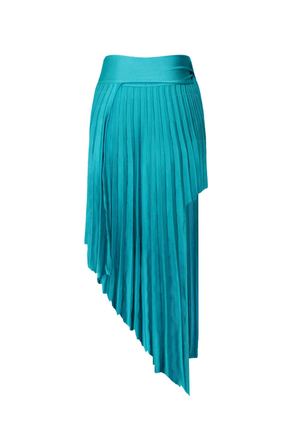 Saia Tricot Midi Envelope Turquesa