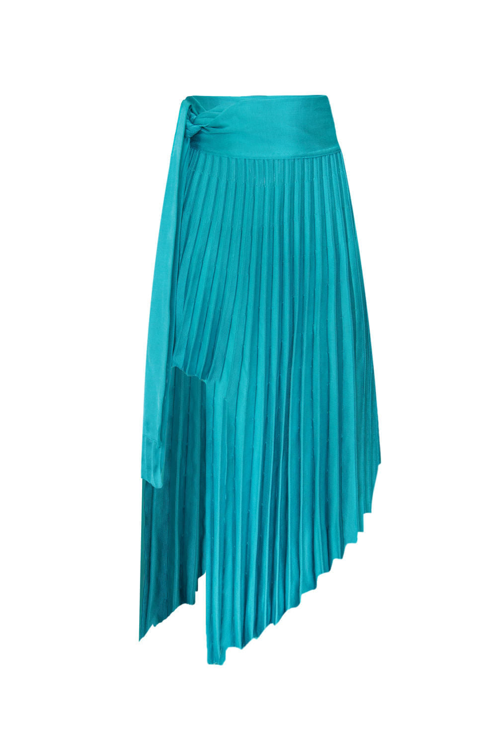 Saia Tricot Midi Envelope Turquesa