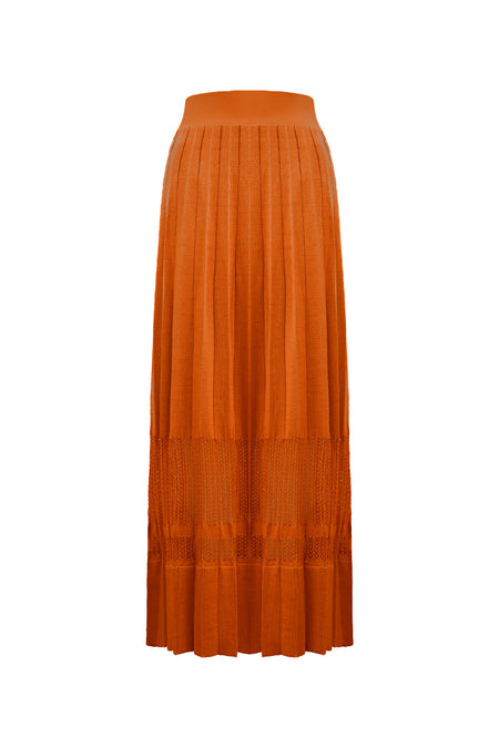 Saia Tricot Midi Laura Laranja Caramel