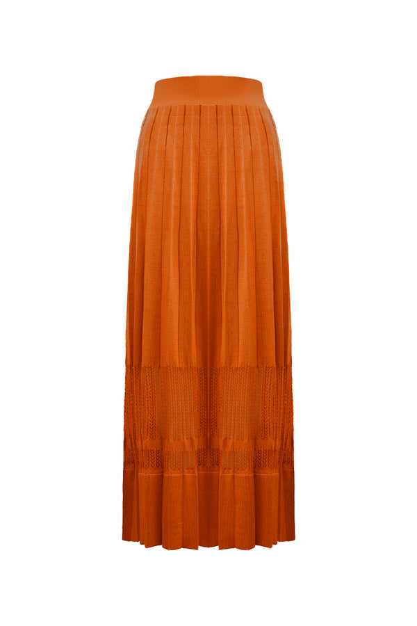 Saia Tricot Midi Laura Laranja Caramel